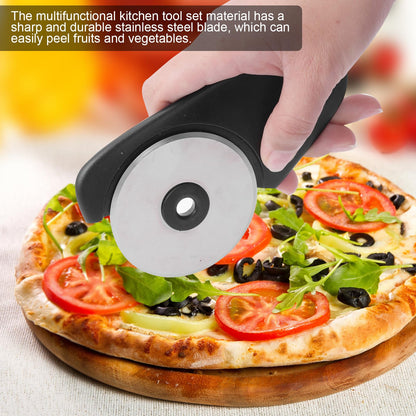 6-in-1 Portable Kitchen Helper, Peeler, Camping Accessories, Bottle Opener, Pizza Cutter, Fruit Vegetable Peeler, Cheese Grater, Garlic, Ginger Mill, Leaf, Herb Stripper Potato Peeler for Kitchen Aid