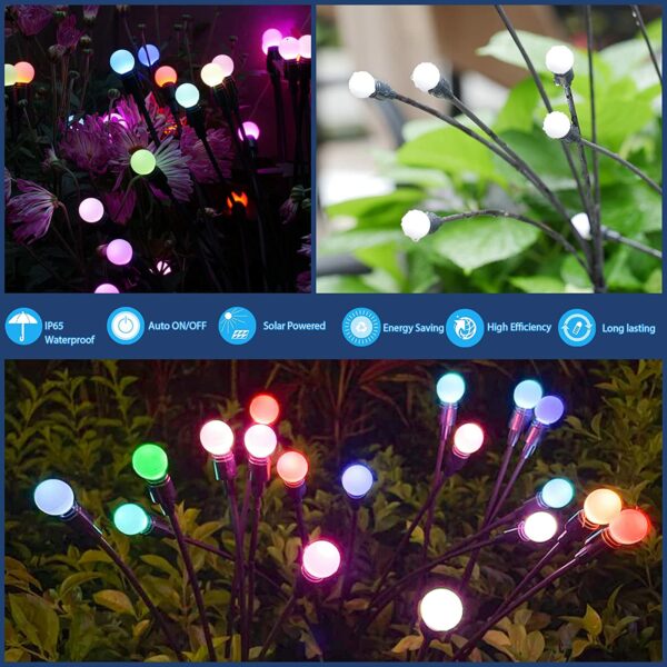 FA-LC38C-6 Solar Powered Starburst Swing Outdoor RGB Bulb Garden Light