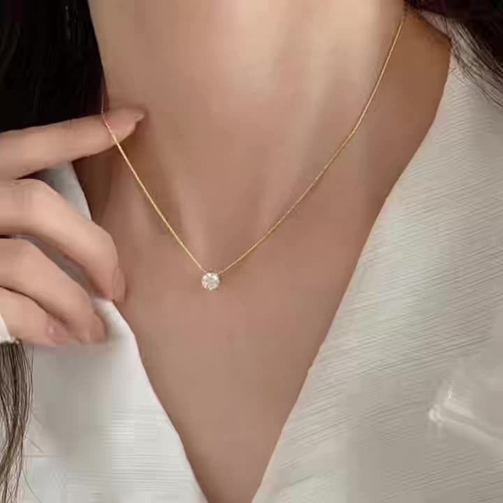 1pc Elegant Women'S Necklace with Sparkling Rhinestones   18K Golden Plated  Versatile for Daily Wear & Special Occasions  Perfect Valentine'S Day Gift  All Season Accessory  Daily Wear Jewelry|Elegant Necklace|Zinc Alloy Necklace