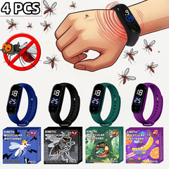 (Physical Method) 4pcs/set Household Insect Proof Watch  Women's Insect Bite Proof Watch  Outdoor Men's Mosquito Interference Watch  Summer Mosquito Proof  Suitable for Both Men and Women  Comfortable to Wear  Non toxic and Odorless