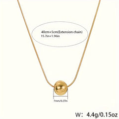 A Fashionable and Minimalist Small Round Bead Pendant  18K Golden Plated  Stainless Steel Women's Choker Necklace  Elegant Choker  Fashion Accessory  Minimalist Pendant  Sleek Design  Highquality Pendant  Lightweight Necklace  Gift For Her