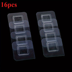 4/8/16pcs Modern Clear Plastic Wall Hooks   Waterproof Adhesive Bathroom & Kitchen Hooks  No Drill Installation  Space Saving Design for Shower Mirror  Phone Holder  Minimalist Style Durable Plastic Storage Hooks  Utility Hooks