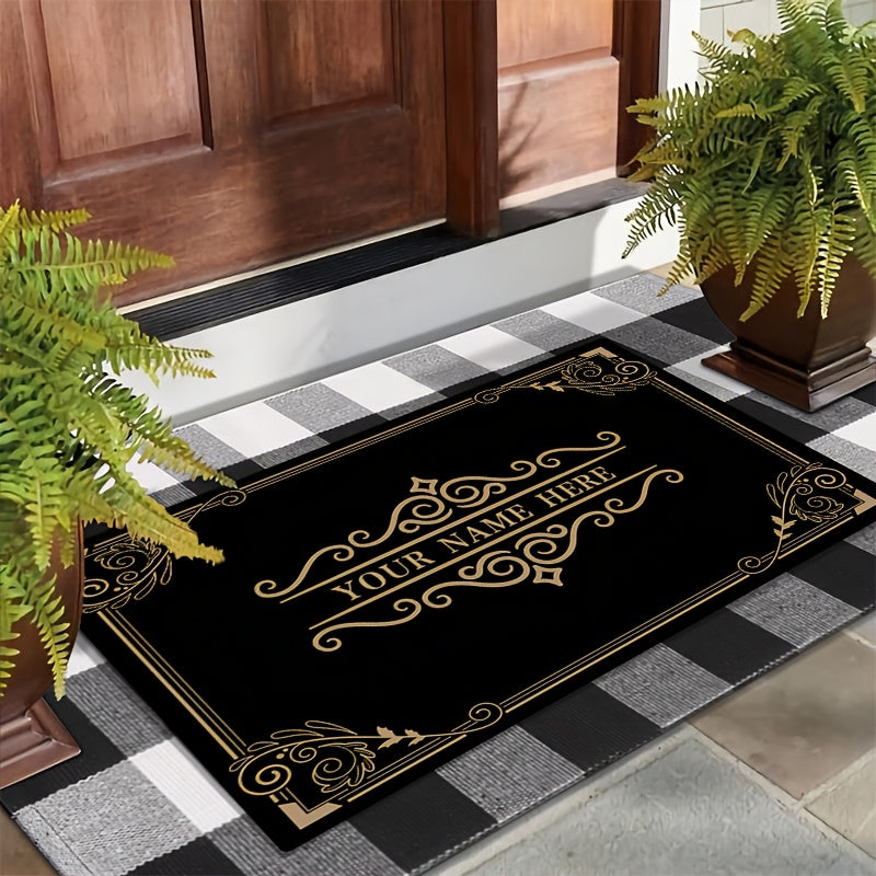 1Pc Personalized Welcome Mat Custom Family Name/Text Entry Non