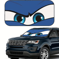 [Cartoon Inspired] Blue Eyes Cartoon Character Car Windshield Sunshade   Durable  Foldable Polyester  Heat Insulation & UV Protection  Ideal for SUVs  Car Sun Protection|Cartoon Character Design|Foldable Sunshade