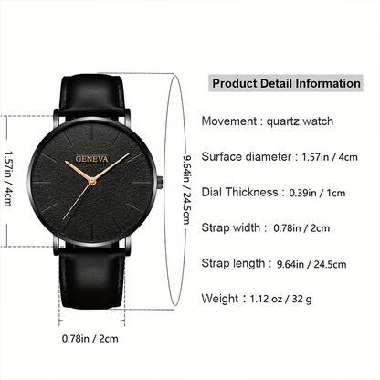 1 Piece Casual Business Men's Quartz Watch And 3 Pieces Bracelets