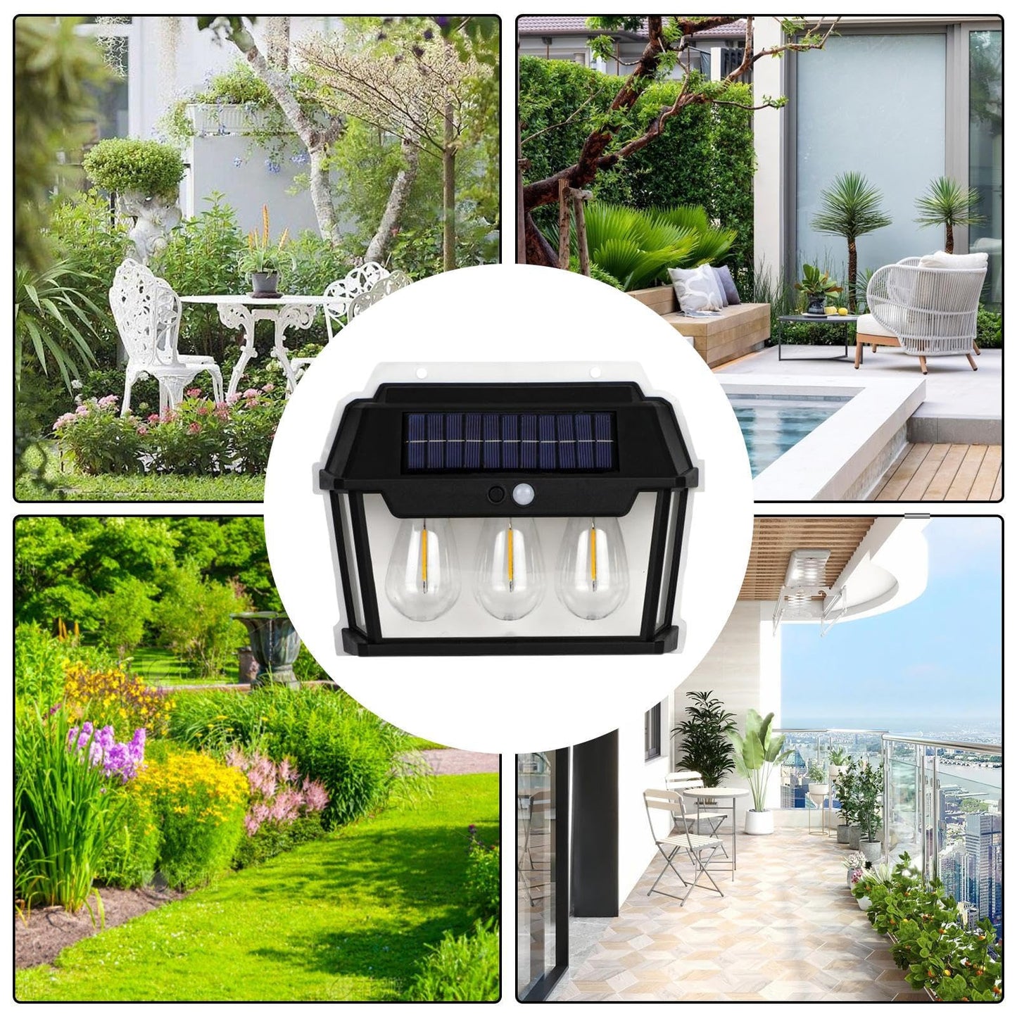 Outdoor Security Lights High Conversion Solar Lights with 3 Modes Easy to Use Outdoor Wall Lights