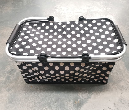 Insulated Foldable Picnic Basket 30L Insulated Bag Folding Basket with Aluminum Handle Portable Fresh-keeping Bag Beer Lunch Home Use