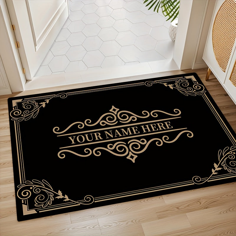 1Pc Personalized Welcome Mat Custom Family Name/Text Entry Non