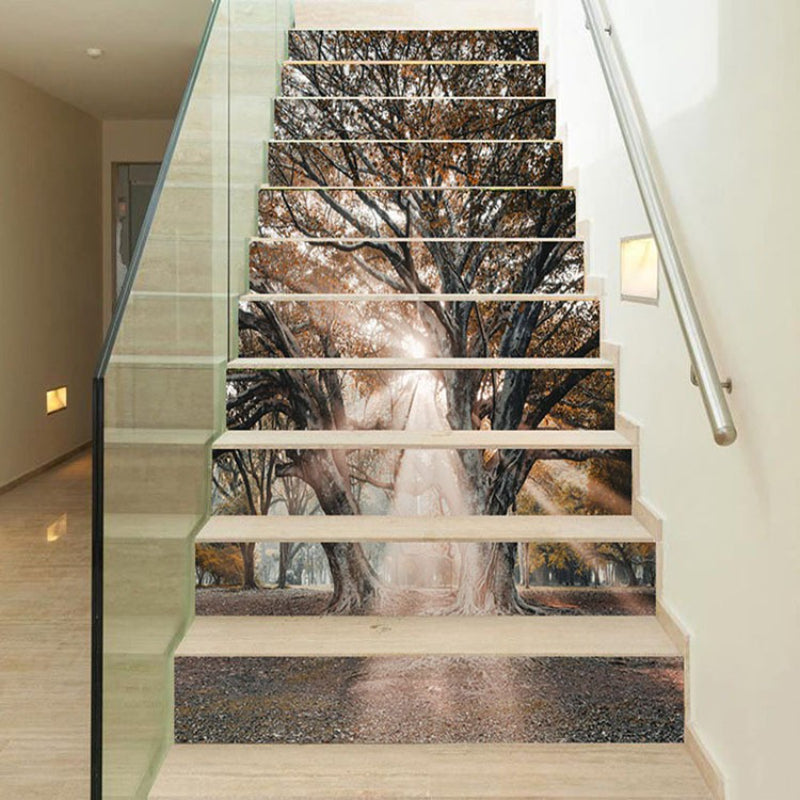 (or Multiple Rolls) Purple Dawn Tree Floor Stickers   Anti Scratch & Stain Resistant Self Adhesive Vinyl Wallpaper like Decals  No Residue Removal  Easy Peel & Stick For Kitchen  Bathroom  Living Room   Modern Home Decor In Purple  Green  Brown