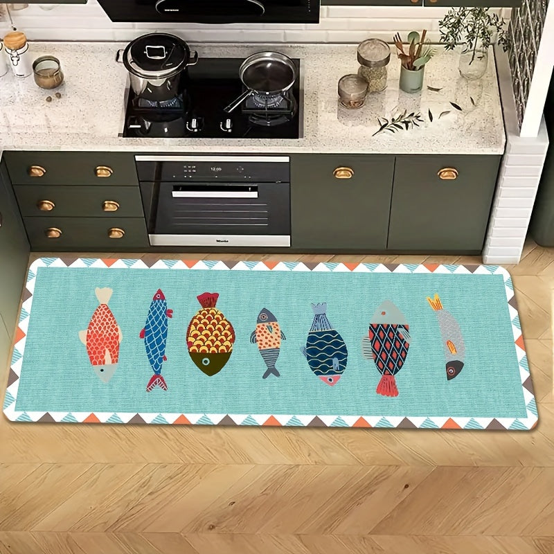 1Pc Cartoon Small Fish Pattern Floor Mat Carpet Living