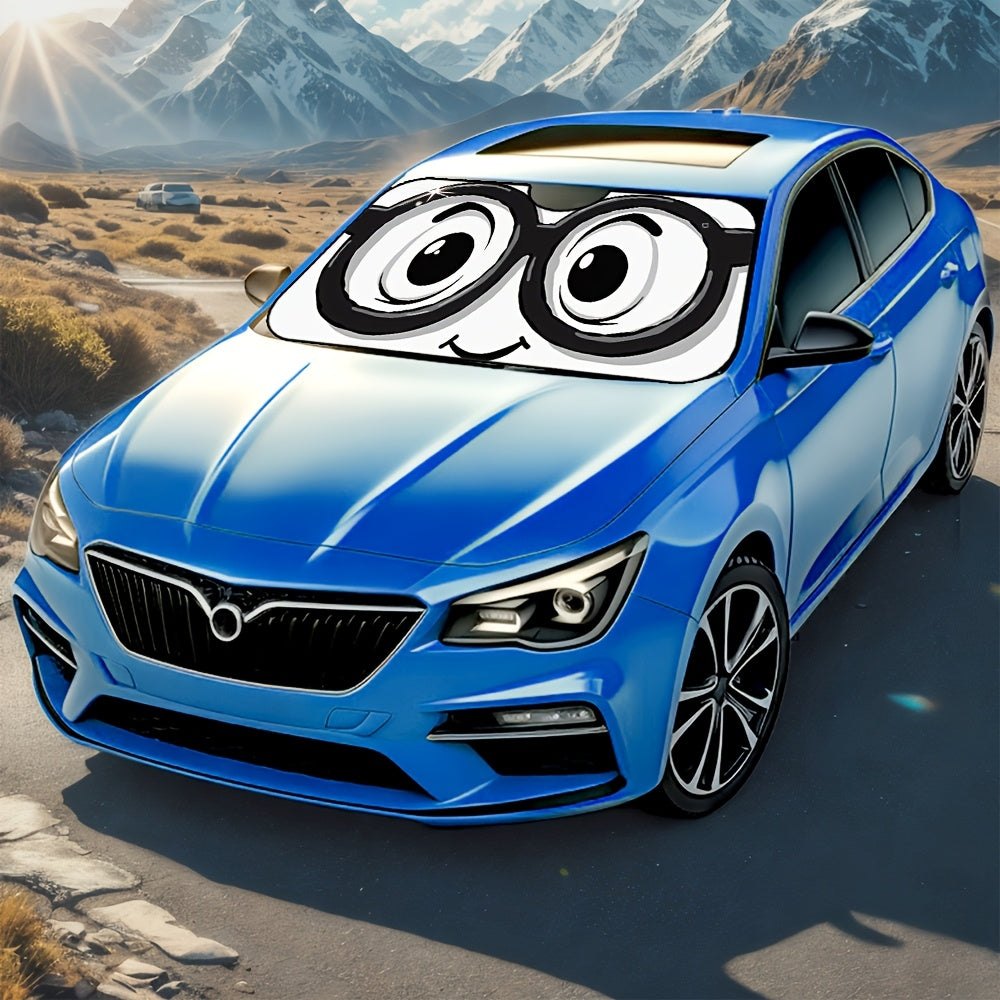 1pc  Fun Cartoon Eyes Design RV Windshield Sunshade  Includes 4 Suction Cups  Ideal for Keeping SUVs and Trucks Cool and Protected from the Sun