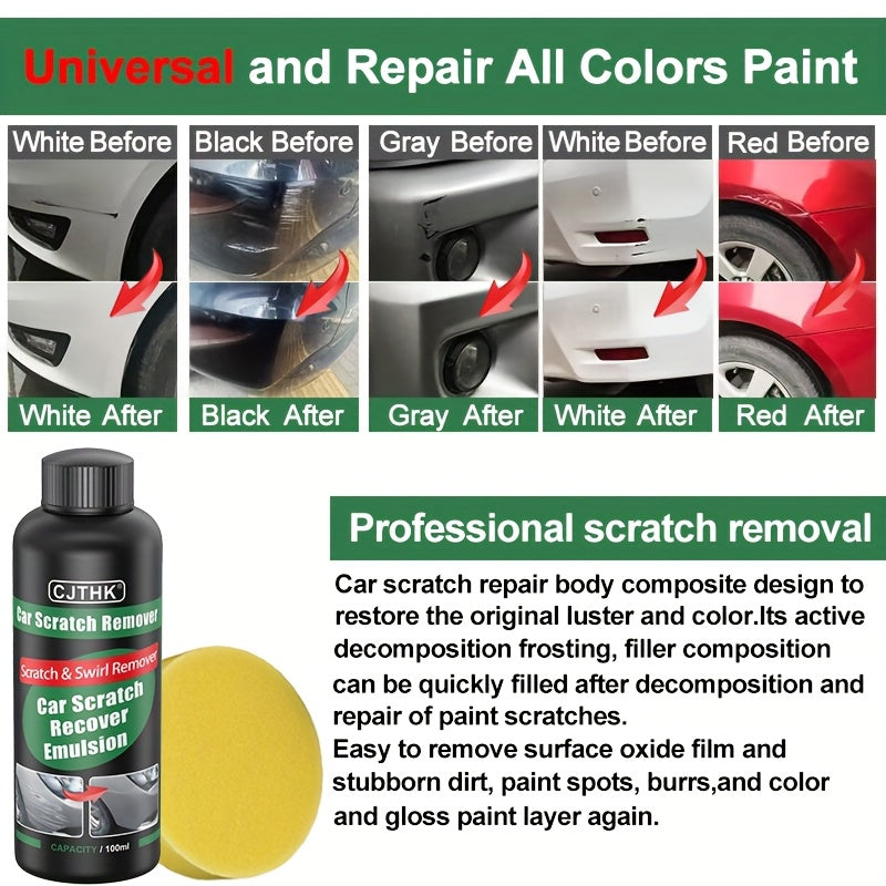 Car Scratch Remover & Polishing Compound   Anti Scratch Wax for Auto Body Paint  Swirl Repair  and Surface Restoration  Easy Application with Sponge or Cloth  Enhances Vehicle Appearance  Car Scratch Remover  Vehicle Appearance Enhancement