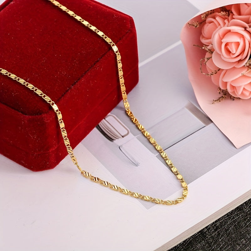16 30inch 2MM Wide Fashion Luxury Men Women Fashion Solid Embossed Flat Chain Necklace Fine Jewelry