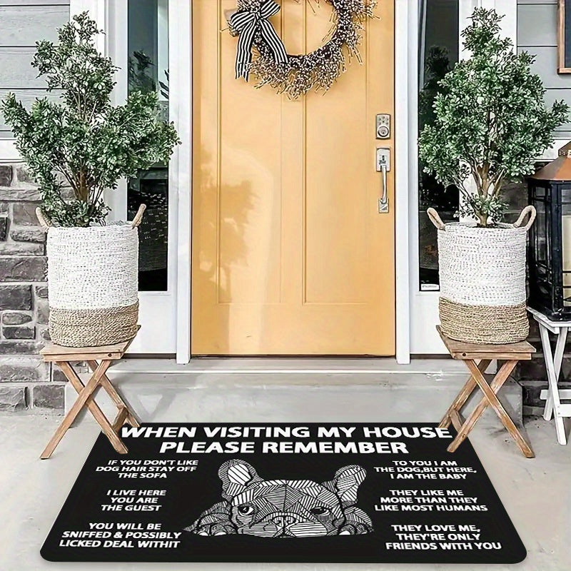 1Pc Funny French Bulldog Doormat "When Visiting My House"