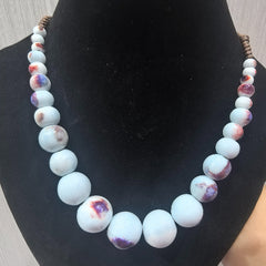 1pc Bohemian Handcrafted Ceramic Bead Necklace for Women   Ethnic Style Weave Pendant  Versatile for Vacation and Festive Occasions  All Season Accessory