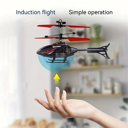 Indoor Children's Toy Aircraft With Remote Control, Gesture Sensing Lights, Crash Resistance, And Suspended Flight Model, Remote Control Sensing Aircraft With Cartoon Design For Children