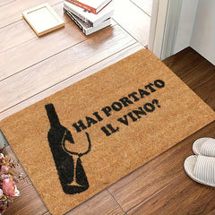 1Pc Italian Wine Themed Doormat With "Hai Portato Il
