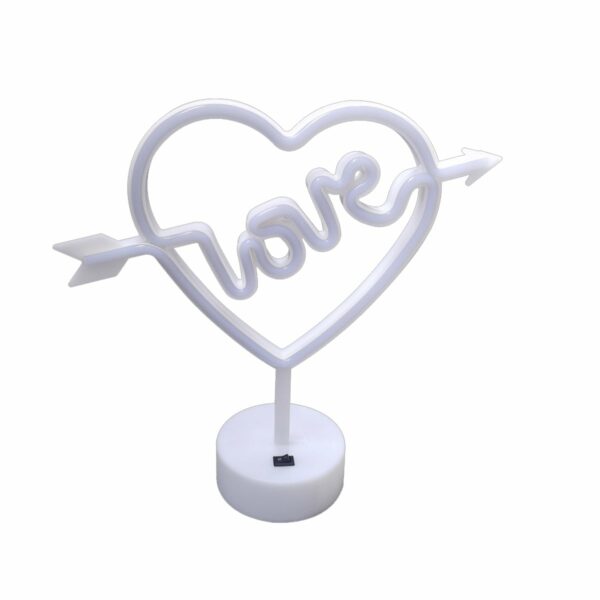 B-18 USB DC Cable Or Battery Operated Cupid Heart Neon Lamp With Base