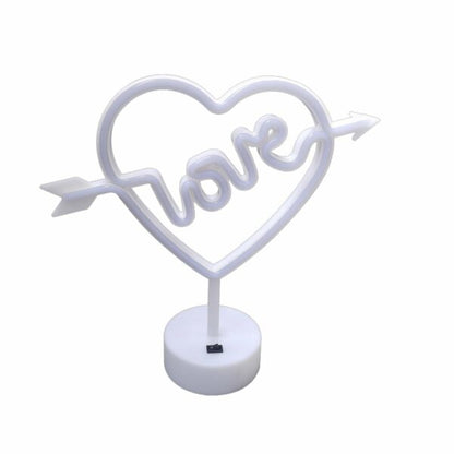 B-18 USB DC Cable Or Battery Operated Cupid Heart Neon Lamp With Base