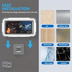 3 Pack Clear Plastic Wall Hooks  Waterproof Shower Phone Holder  Easy Install  Fashionable Storage Organizer for Bathroom Kitchen Mirrors