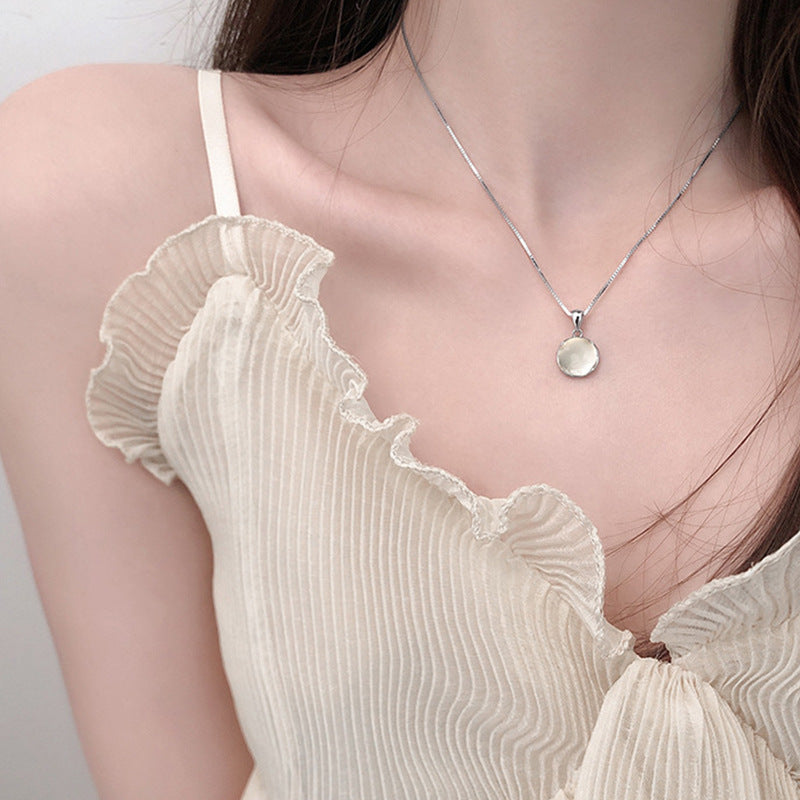 's Golden Tone Purple Oval Simulated Pendant Necklace   Elegant Minimalist Oval Chain Jewelry with Delicate White Accent  Everyday Summer Necklace for  Durable & Versatile Fashion Jewelry Gift  for Teenager