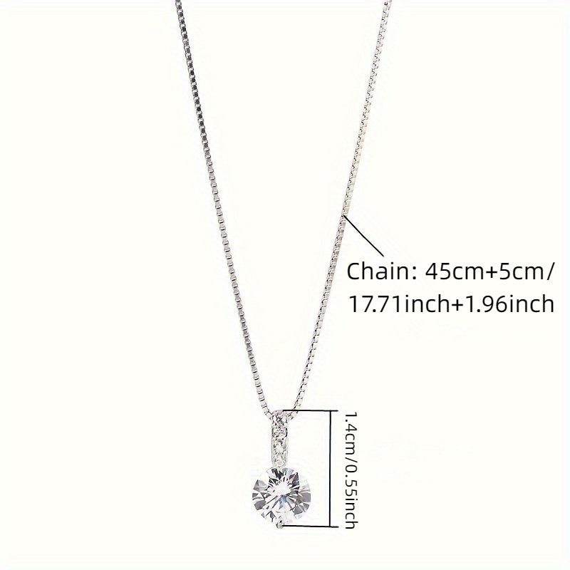 1pc Elegant Synthetic Zirconia Teardrop Pendant Necklace   Sparkling Clavicle Chain Jewelry for Women  Perfect for Valentine'S Day  Anniversaries  Birthdays & Parties  Daily Wear Necklace | Sparkling Pendant | Zirconia Gemstone