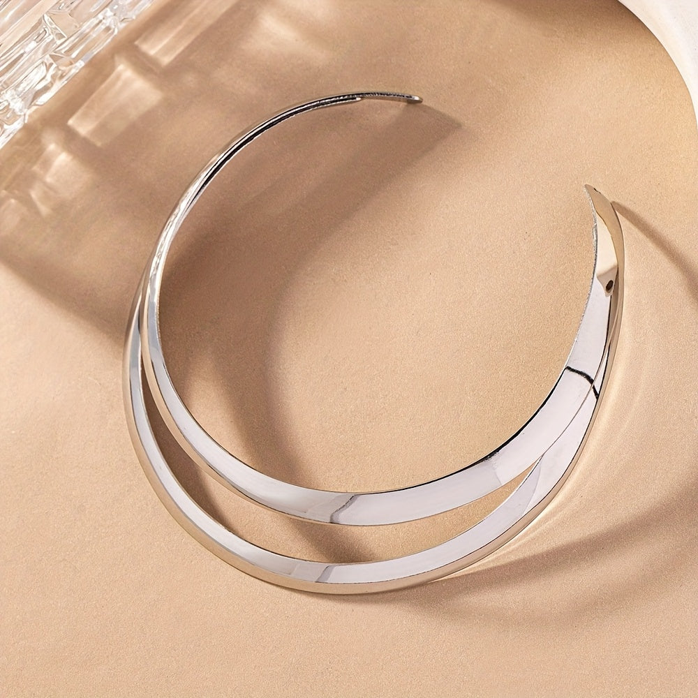 An elegant  sexy  luxurious and exaggerated double layer iron smooth Women's neck collar  eye catching trendy collar for banquets  parties  festivals  streets and daily life