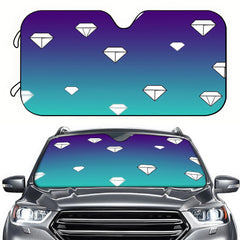 1pc Car Sunshade with Gradient Diamond Pattern  Front Windscreen Visor High Definition Printed Shield for RVs  Sedans & SUVs   Easy to Install  Sun Shields For Cars  Mini Car Sunshade  Sun Reflector For Car Window  Car Sun Shield Fabric  Sun Blocker For C