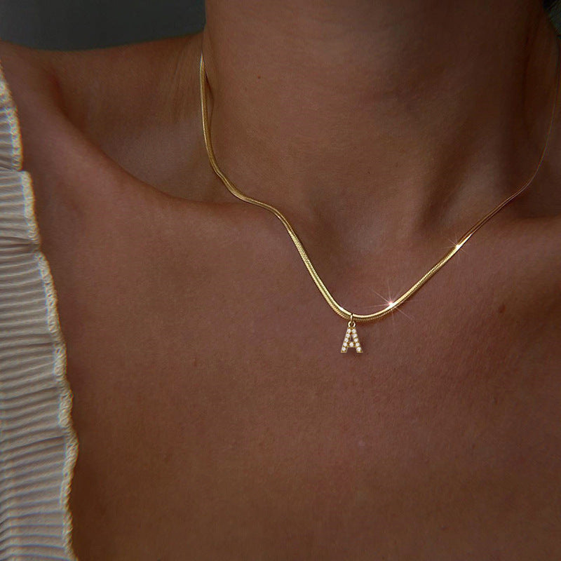 Women'S Necklace   Initials A Z Letters  Delicate Chain with Synthetic Synthetic Synthetic Synthetic Zircon Stones  Elegant Everyday & Formal Jewelry Gift for Women  Birthday/Anniversary Present  Bohemian Style  Fine Craftsmanship  Statement Piece  Fash