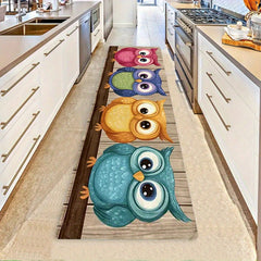 1Pc Of Cartoon Owl Pattern Long Strip Mat Flannel