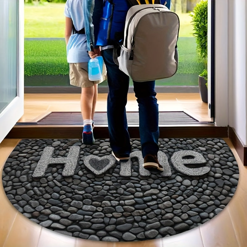 1 Semi Circular Non Slip Welcome Mat Durable