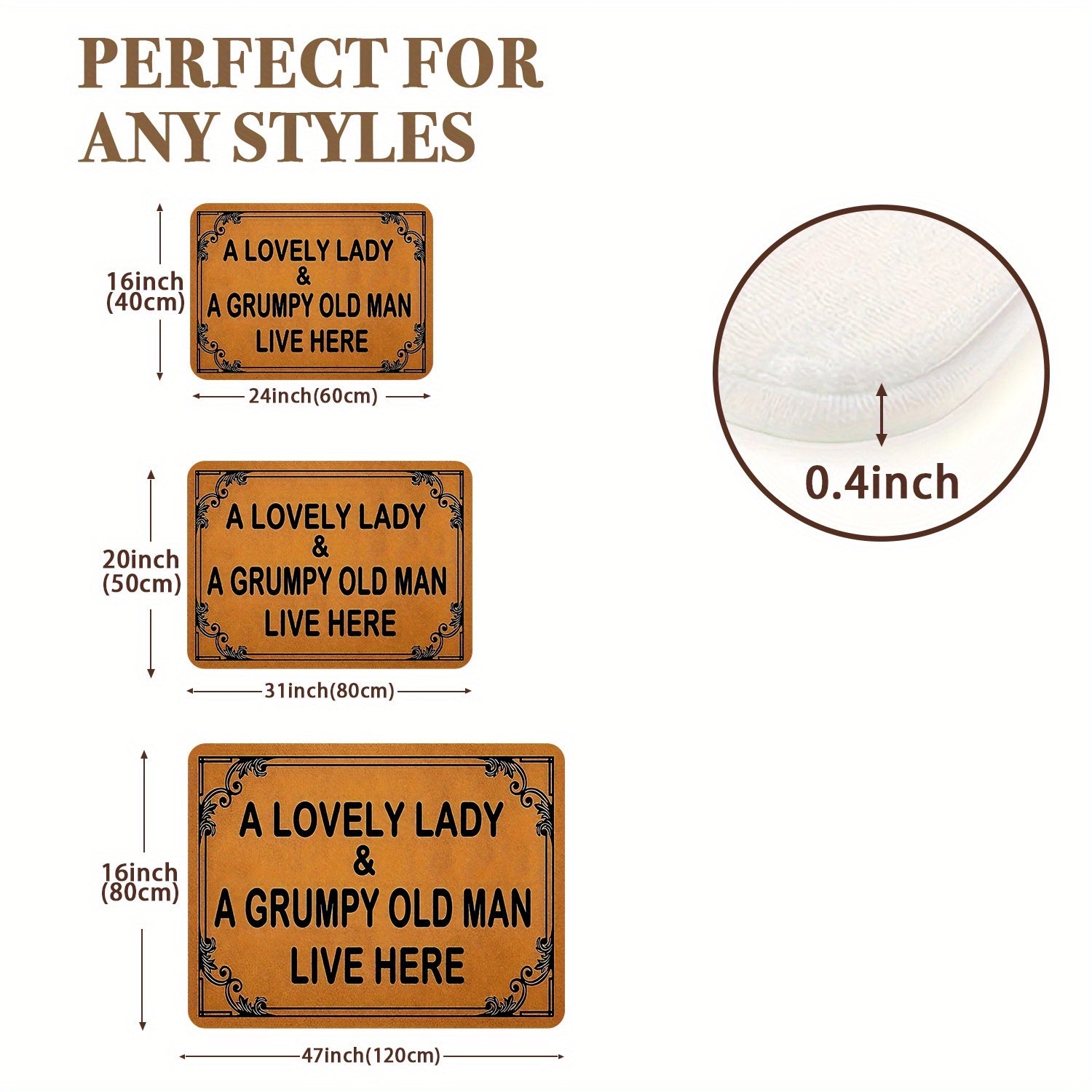 1Pc Funny Door Mat "A Lovely Lady & A