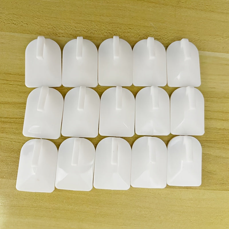 5 Pack/15 Pack/28 Pack Seamless Adhesive Wall Hooks  Fashion Plastic Utility Hook Set  Easy Install  Wall Mount  Reusable  No Trace Sticker for Kitchen  Bathroom  Bedroom  Office  Utility Hooks