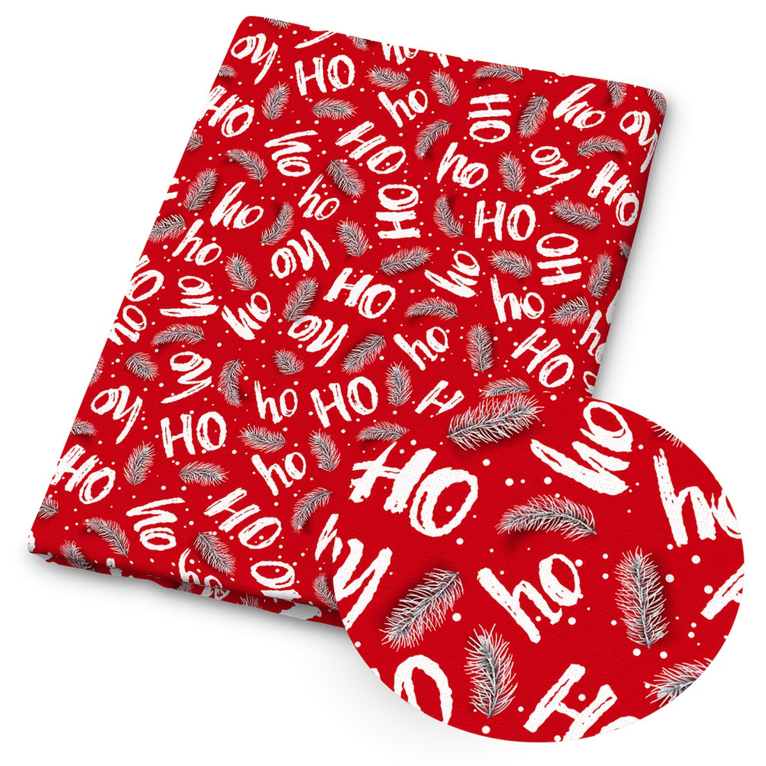 1 Roll Extra Long Christmas Fabric Roll   Large 149.86x49.99cm Red & Pink Holiday Party Decorations with HO HO Text  Snowflakes  Holly  Bows   Pre Cut Crafting Cloth for DIY Tablecloths  Gift Wrapping  Garlands   Durable Fabric for Wreaths  Stockings  Dec