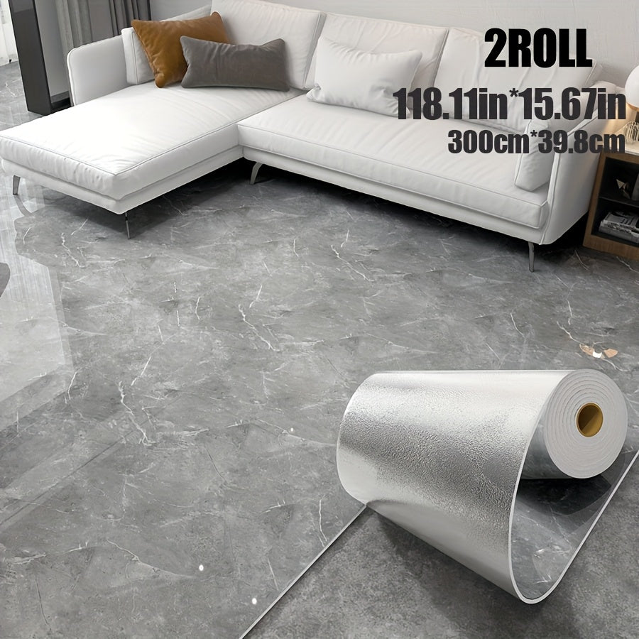 2 Rolls  Thickened Large Roll 3mm  15.67 Inches x 118.11 Inches  European Retro 3D Marble Flooring Stickers  Peel and Stick  Removable and Easy to Maintain  Pvc Wallpaper  Scratch resistant  Multi functional Design Suitable For Bedroom  Living Room