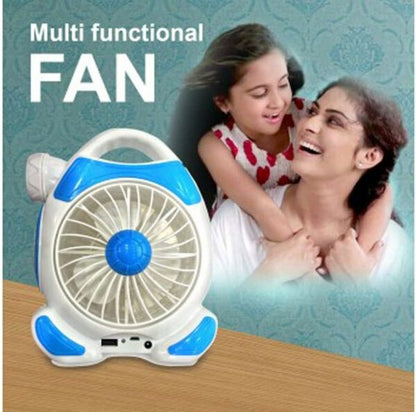 FA-1988 Rechargeable Desktop Fan with Light 2 x COB + 5W LED 2 In 1
