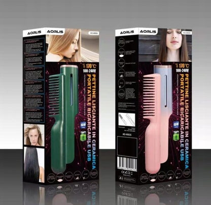 Aorlis AO-49935 Rechargeable Portable Ceramic Heated Comb Iron