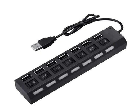 Aerbes AB-C225 High-Speed Compact 7 Ports USB 2.0 Hub