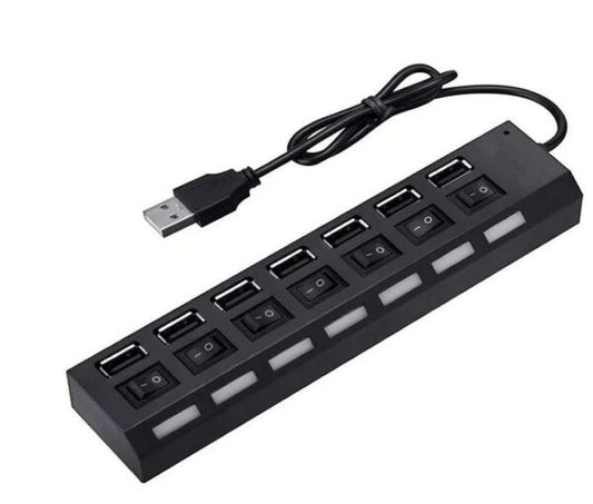 Aerbes AB-C225 High-Speed Compact 7 Ports USB 2.0 Hub