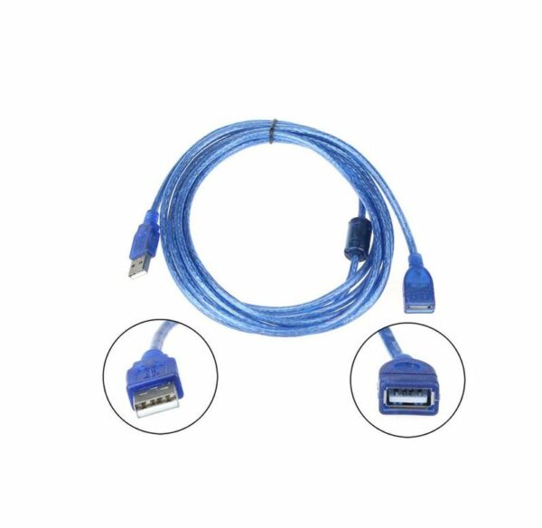 SE-L43 USB 2.0 Transparent Blue Extension Cable 5M