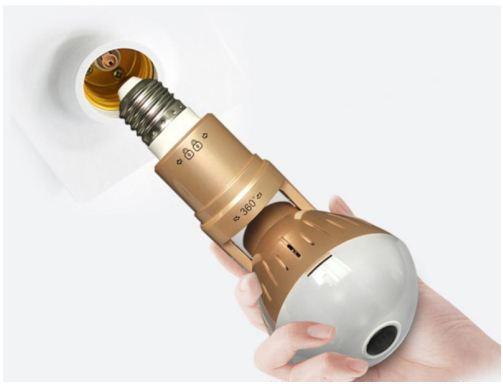 V16 Fisheye E27 Bulb Panaromic Wifi Camera V380 Pro App