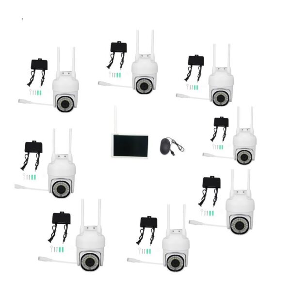 Aerbes 8 x 2MP Ball Machine Wifi Camera Set with 9.8" Screen VMS Remote Access & App Control