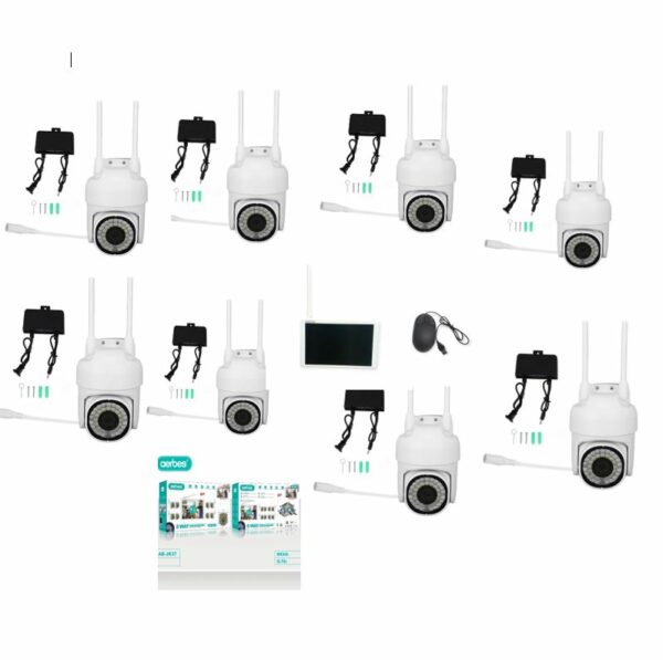 Aerbes 8 x 2MP Ball Machine Wifi Camera Set with 9.8" Screen VMS Remote Access & App Control