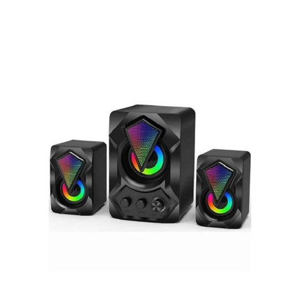 Aerbes AB-D391 3.5mm Audio LED Computer Speakers 3pcs