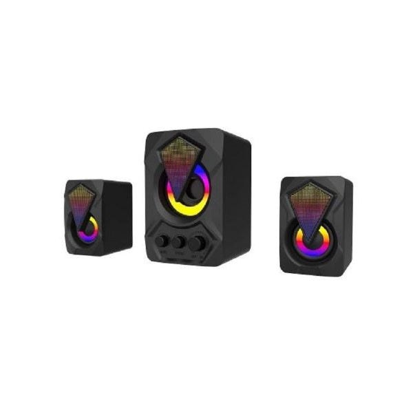 Aerbes AB-D391 3.5mm Audio LED Computer Speakers 3pcs