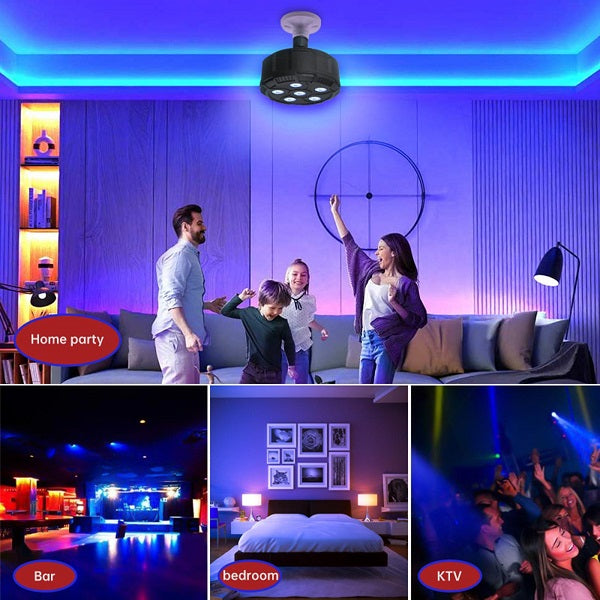 Aerbes AB-WT03 6 RGB LED E27 Mini Stage Light With Remote Control 6W