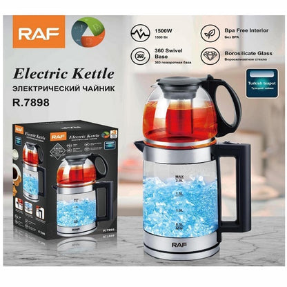 Raf R.7898 Cordless1500W Electric 2L Kettle With 800ml Teapot