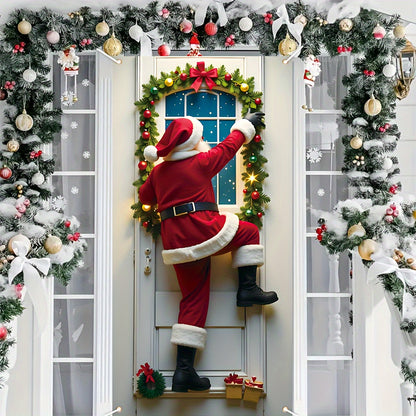 Santa Claus Christmas Porch Banner Durable polyester door frame decoration, bright and fade-resistant outdoor holiday decoration, Christmas decoration