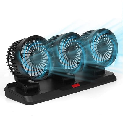 Baihuo MY-7158 Vehicle Cigarette Lighter Powered Triple Head Fan