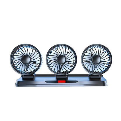Baihuo MY-7158 Vehicle Cigarette Lighter Powered Triple Head Fan